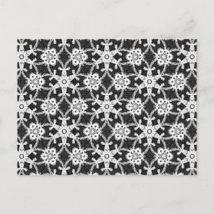 Antiek kant - wit en zwart briefkaart
