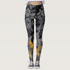 ANTIEK KANTPATROON VLINDERS ZWARTE LEGGINGS