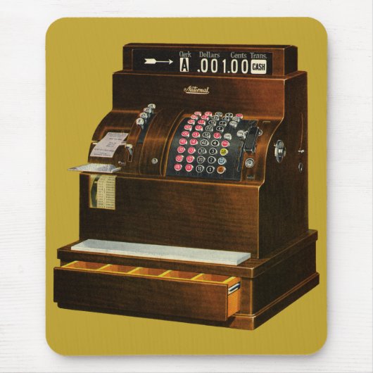 Antiek kassa,  detailhandel muismat (Voorkant)