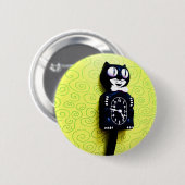 Antiek Kat Clock Button (Voorkant /achterkant)