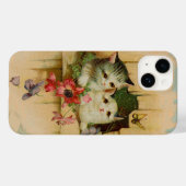 Antiek  kat schilderij schattige kitten vlinder Case-Mate iPhone case (Achterkant (horizontaal))