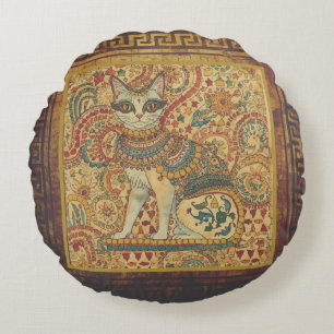 Antiek, Katten Motief Kunst, Oude Griekse Stijl Rond Kussen