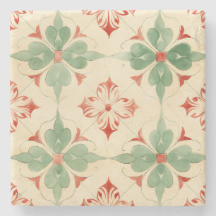 Antiek Kerst Tegel Stenen Onderzetter