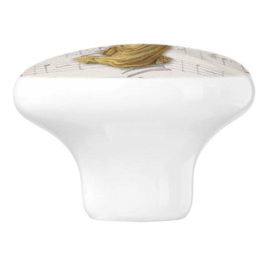 Antiek kerstboom engel Victoriaans papier schroot Keramische Knop (Zijkant)