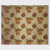 Antiek kerstfeest met rode kerst cadeaupapier (Vlak)