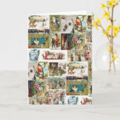 Antiek kerstfeestdagen kaart (Gele Bloem)