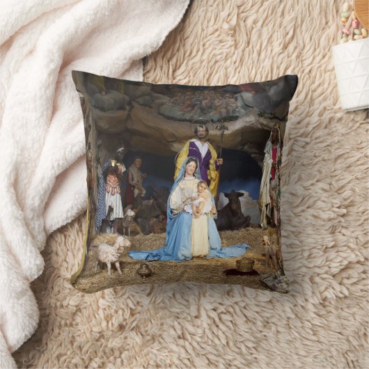 Antiek kerstfeestscène kussen (Deken)