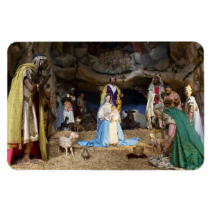 Antiek kerstfeestscène magneet