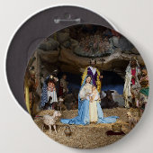 Antiek kerstfeestscène ronde button 6,0 cm (Voorkant /achterkant)
