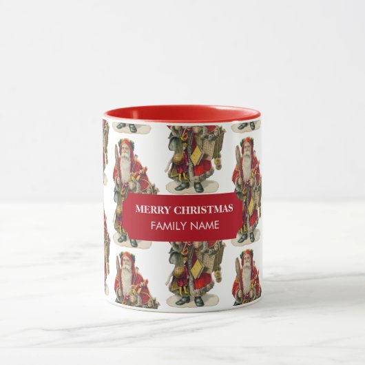 Antiek kerstkerstkerstkerstkerstman - Aangepaste  Mok (Midden)