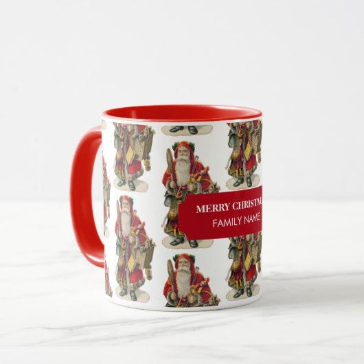 Antiek kerstkerstkerstkerstkerstman - Aangepaste  Mok (Voorkant links)