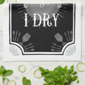 Antiek Keukenbord - U was en ik droog Theedoek (Gevouwen)