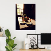 Antiek keukentafel poster (Thuiskantoor)