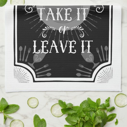 Antiek Keukenteken - op het Menu van vandaag Theedoek (Gevouwen)