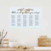 Antiek kijk waar in de World Seating Chart Poster (Keuken)
