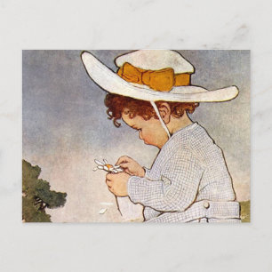 Antiek kind dat madeliefjes plukt Bessie Pease Gut Briefkaart