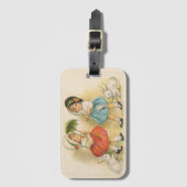 Antiek Kinderen Konijn Paaskunst Bagagelabel (Voorkant (verticaal))