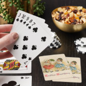 Antiek Kinderen Konijn Paaskunst Pokerkaarten (Insitu)