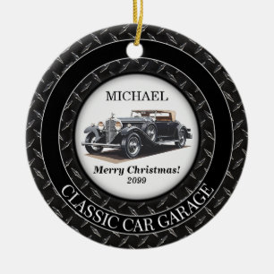 Antiek klassieke autogarage keramisch ornament