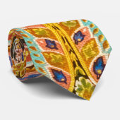 Antiek kleurrijk bloemmotief stropdas (Opgerold)