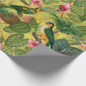 Antiek kleurrijk parrots Tropisch Oerwoud Patroon  Cadeaupapier (Hoek)