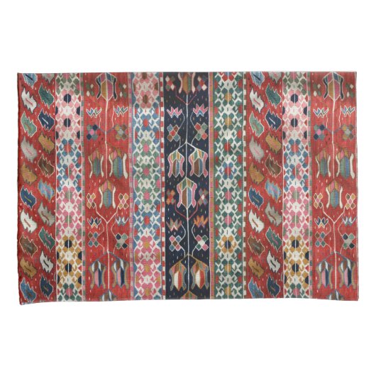 Antiek Kleurrijk Perzisch Turks Kilim Tapijt Kussensloop (Voorkant-Rechts)