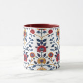 Antiek Kleurrijke Indische Bloemen Motief Patroon Mok (Midden)