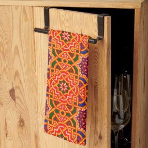 Antiek Kleurrijke Tapijtprint Theedoek