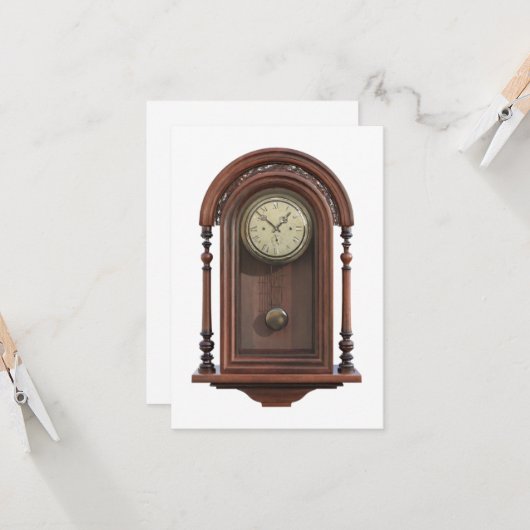 Antiek klok kaart (Voorkant / Achterkant in situ)