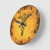 Antiek klokkast Caduceus Ronde Klok (Hoek)