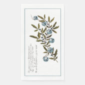 Antiek klokken en bosbessen begroeting L.Prang Co. Servet (Voorkant)