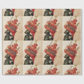 ANTIEK KNIGHT HELMET, DRAGONS EN ROOD VAN ZADEN CADEAUPAPIER (Vlak)