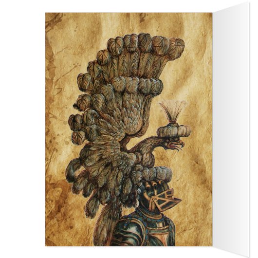 ANTIEK KNIGHT HELMET MET ELGF-parchment (Binnen (Links))