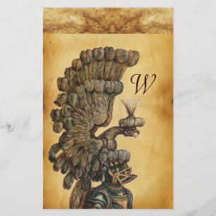 ANTIEK KNIGHT HELMET MET ELGF-parchment Briefpapier