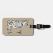 Antiek Koe Skeleton Botten Fun Bagagelabel (Voorkant horizontaal)