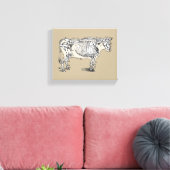 Antiek Koe Skeleton Botten Fun Canvas Afdruk (Insitu (Woonkamer))