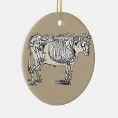 Antiek Koe Skeleton Botten Fun Keramisch Ornament (Rechts)