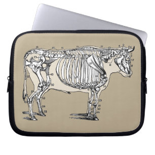 Antiek Koe Skeleton Botten Fun Laptop Sleeve