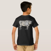 Antiek Koe Skeleton Botten Fun T-shirt (Achterkant volledig)