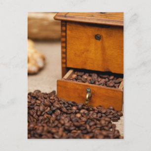 Antiek koffiebont/molen briefkaart
