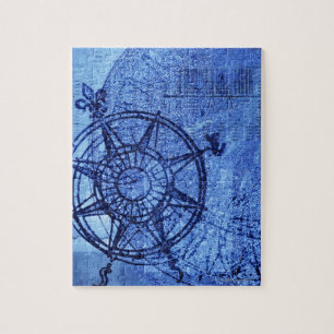 Antiek kompas roos legpuzzel