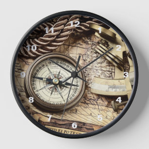 antiek kompas van steampunk kustlijn