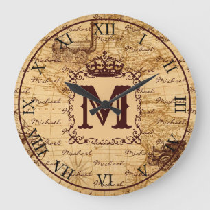 antiek koninklijke koning wereldkaart rustië grote klok