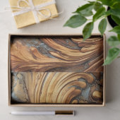 Antiek koperroestig Barok ornament stoffig blauw Tissuepapier (Geschenk)