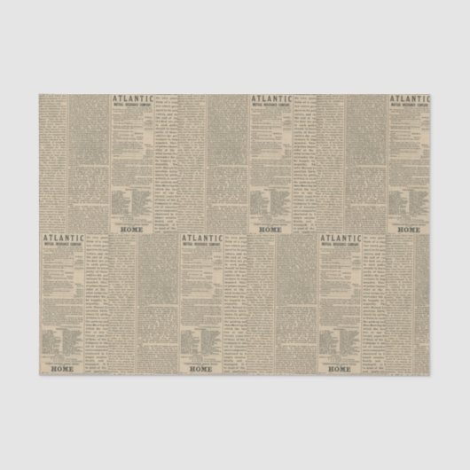 Antiek krant tissuepapier (Voorkant)