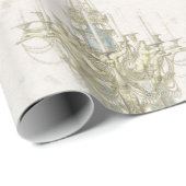 Antiek kroonluchter decoupage/geschenkverpakking p cadeaupapier (Rol Hoek)