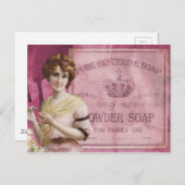 Antiek kunst Deco Lady Soap Advertisement Briefkaart (Voorkant / Achterkant)