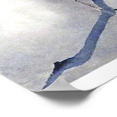 Antiek kunst met een zwarte vogel poster (Hoek)