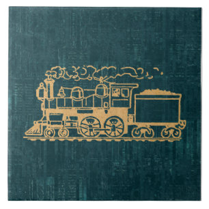 Antiek kunstretrostijl voor locomotieven tegeltje