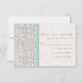 Antiek Lace look RSVP Wedding Response Cards (Achterkant)